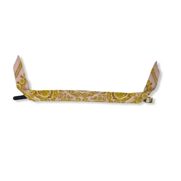 90-s Vintage Gianni Versace Atelier Barocco Scarf Silk with Bondage Belt Buckle main image 11